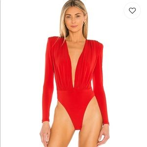 NWT, Dasha Bodysuit in Fiery Red